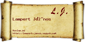 Lampert János névjegykártya